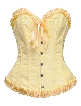 bslingerie Women Vintage Retro Lace Up Bustier Waist Cincher